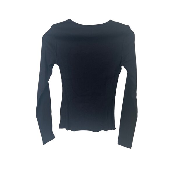H&M Black Ribbed Long-Sleeve Jersey Top - Picture 4 of 4